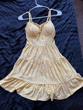 No Boundaries Yellow Floral Dress